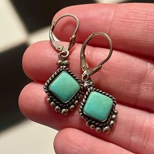 Elegant 925 Silver and Turquoise Earrings